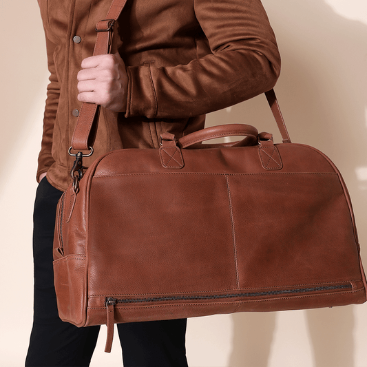 Duffle  Bag Cow Wash Genuine Leather Tan