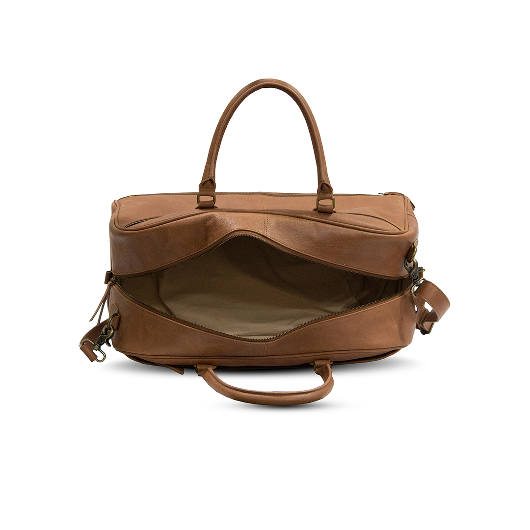 Duffle  Bag Cow Wash Genuine Leather Tan
