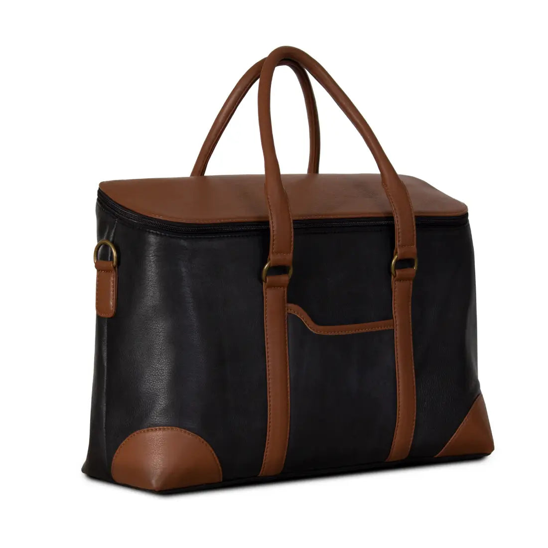 Duffle Bag Genuine Leather Black & Brown