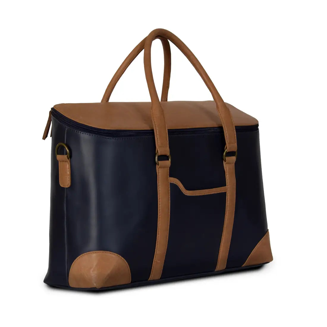 Duffle Bag Genuine Leather Blue & Brown