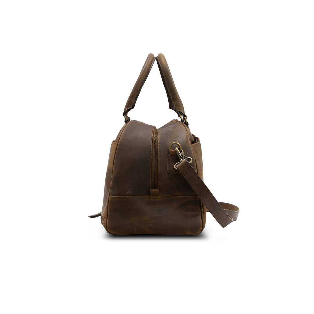 Duffle Bag Cow Wash Genuine Leather Brown