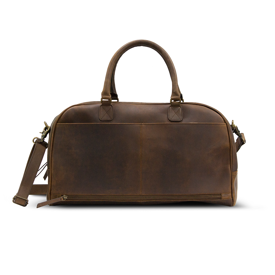 Duffle Bag Cow Wash Genuine Leather Brown