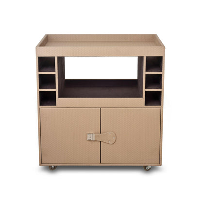 Double Door Bar Trolley Beige