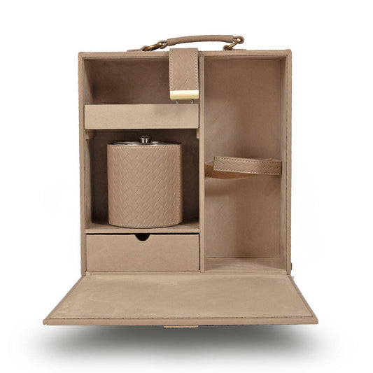 Briefcase Portable Bar Beige