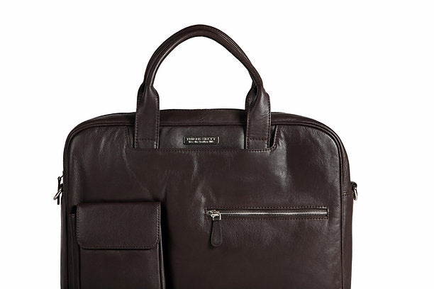 Genuine Leather Laptop Bag, Brown