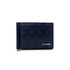 Genuine Leather Money Clip Wallet Navy Blue