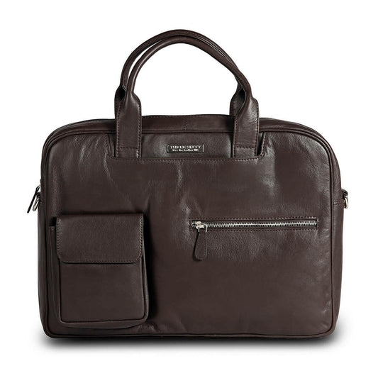 Genuine Leather Laptop Bag, Brown