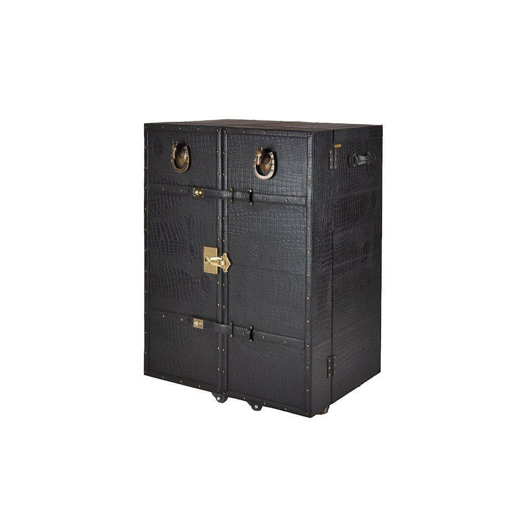 Mandalay Top Open Leather Bar Black