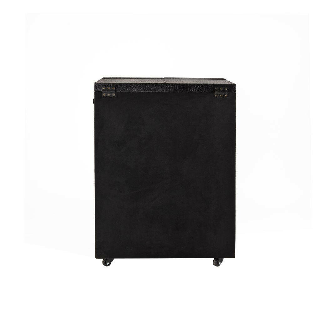 Mandalay Top Open Leather Bar Black