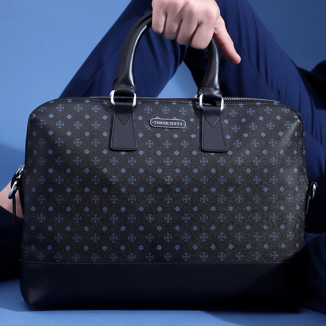 Laptop Bag Monogram Collection Black Three Sixty Leather