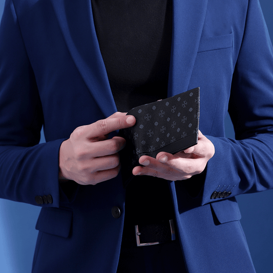 Monogram Collection Textured Wallet Black