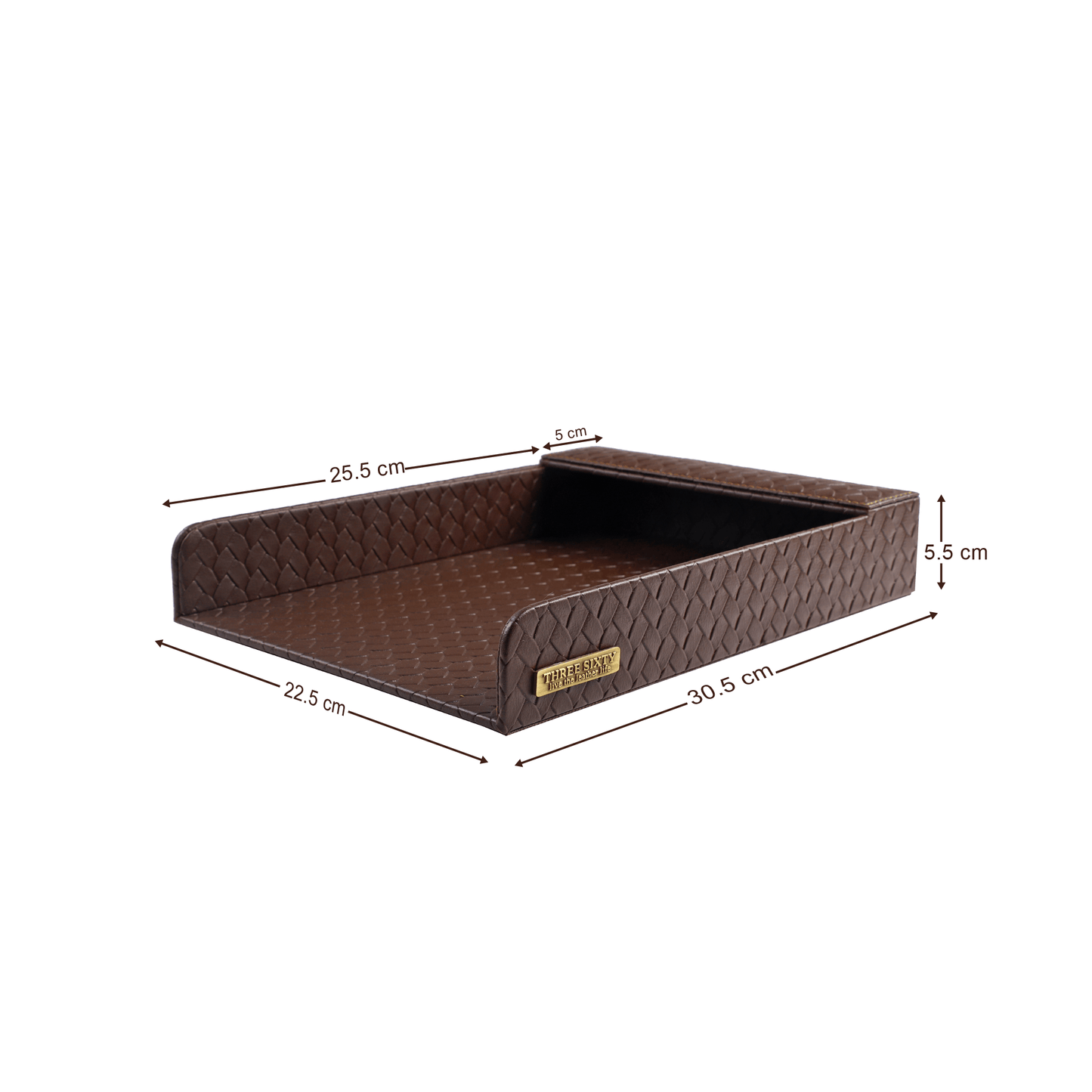 Paper Tray A4 in Faux Leather Brown