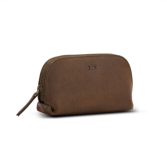 Pouch Bag Buff Crazy Horse Leather Brown