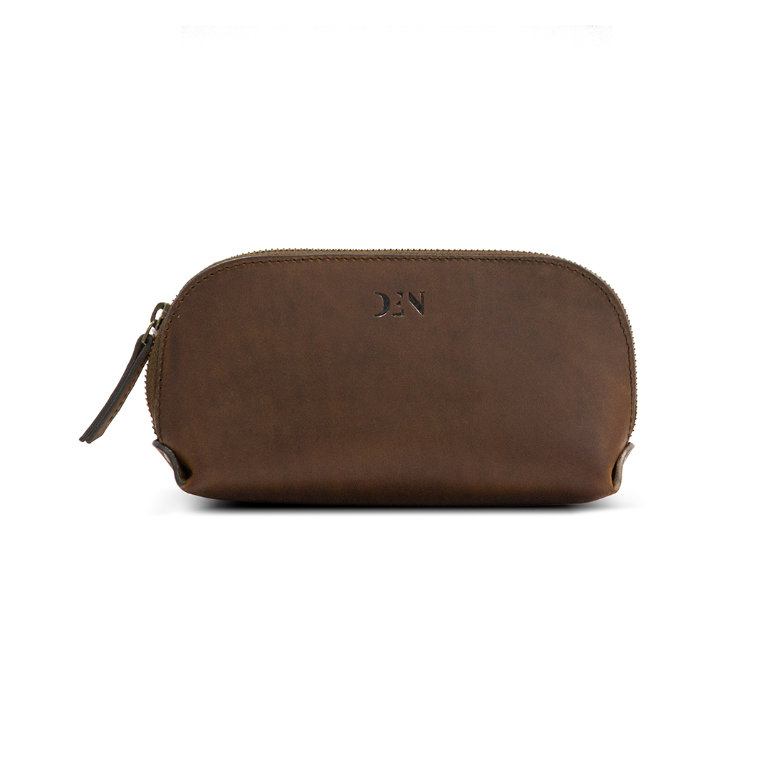 Pouch Bag Buff Crazy Horse Leather Brown