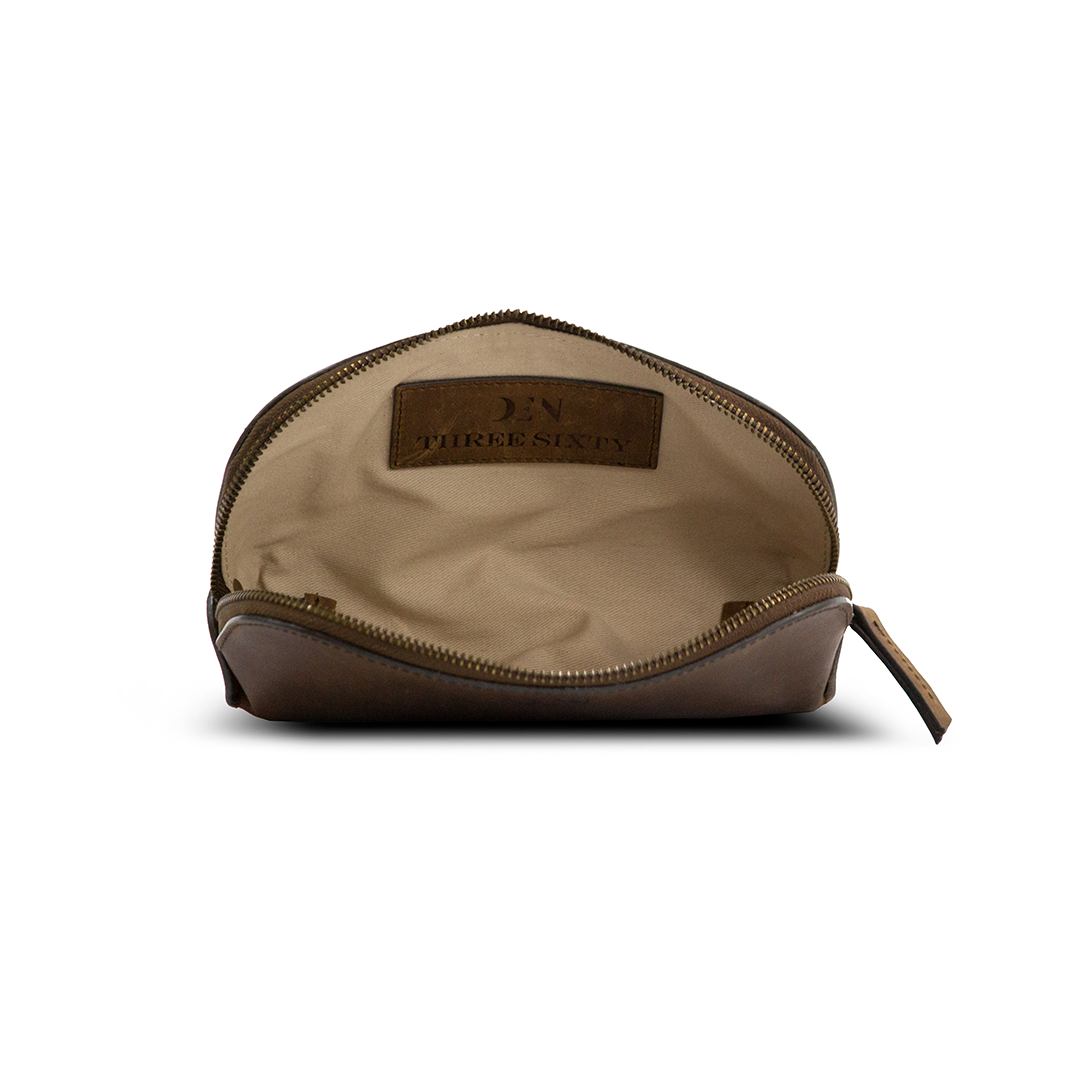 Pouch Bag Buff Crazy Horse Leather Brown