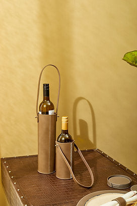 Tall Single Wine Bottle Holder Taupe