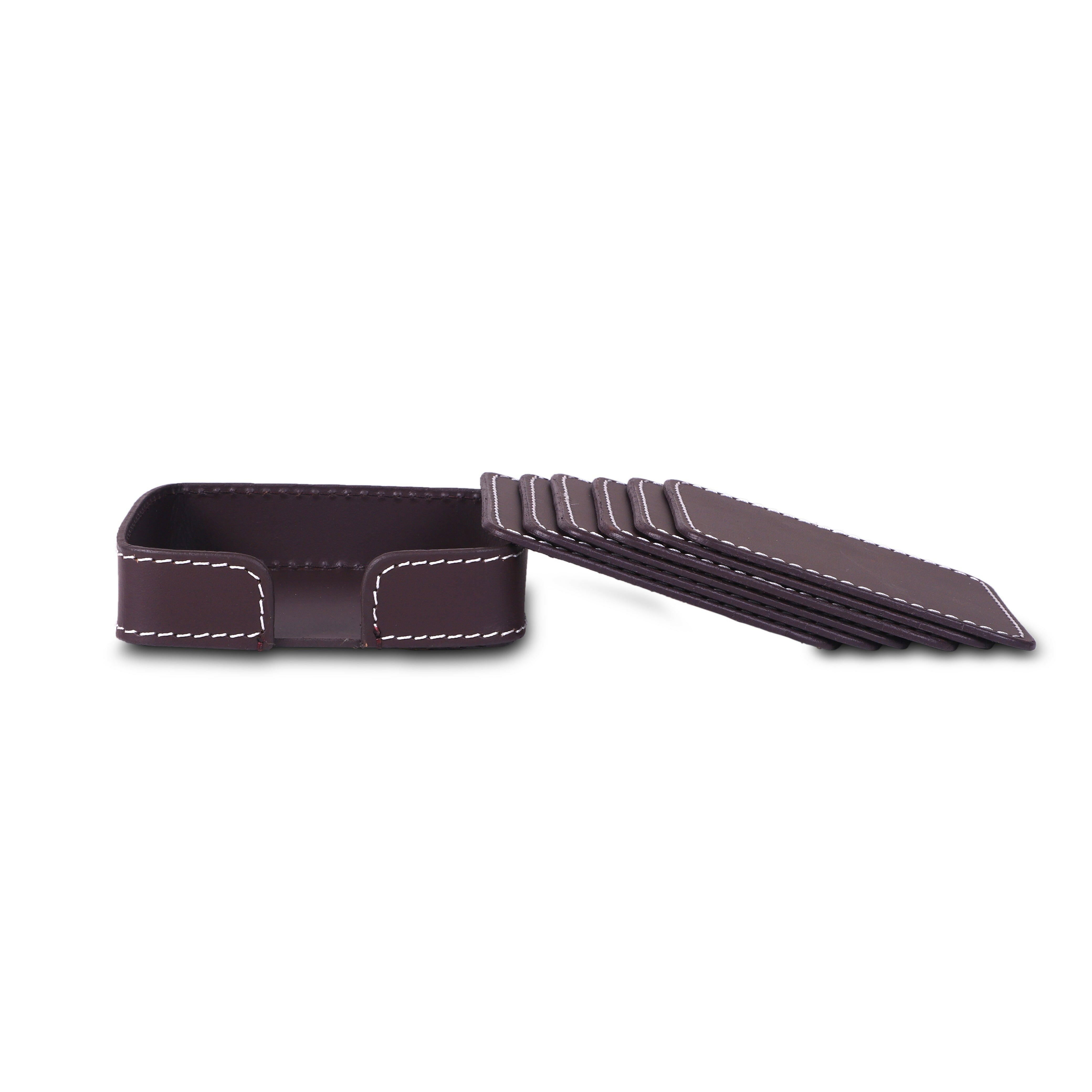 Modella Square Coasters Set Of 6 Bordeaux