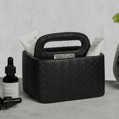 Multipurpose Caddy Black | Vegan Leather Desk Organizers
