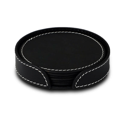 Round Coasters Set Of 6 Black
