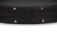 Round Tray In Genuine Croco Leather Black