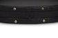 Round Tray In Genuine Croco Leather Black