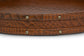 Round Tray In Genuine Croco Leather Tan