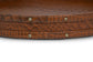 Round Tray In Genuine Croco Leather Tan