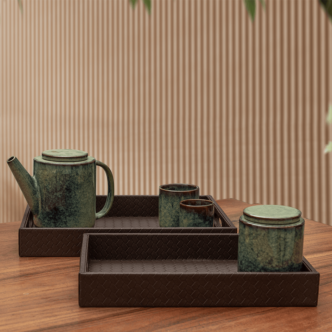 Entwine Multipurpose Trays Set Of 2 Brown