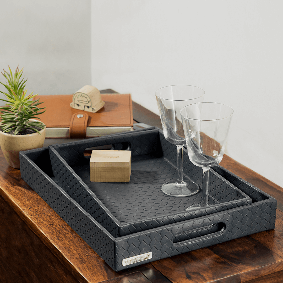 Entwine Multipurpose Trays Set Of 2 Grey