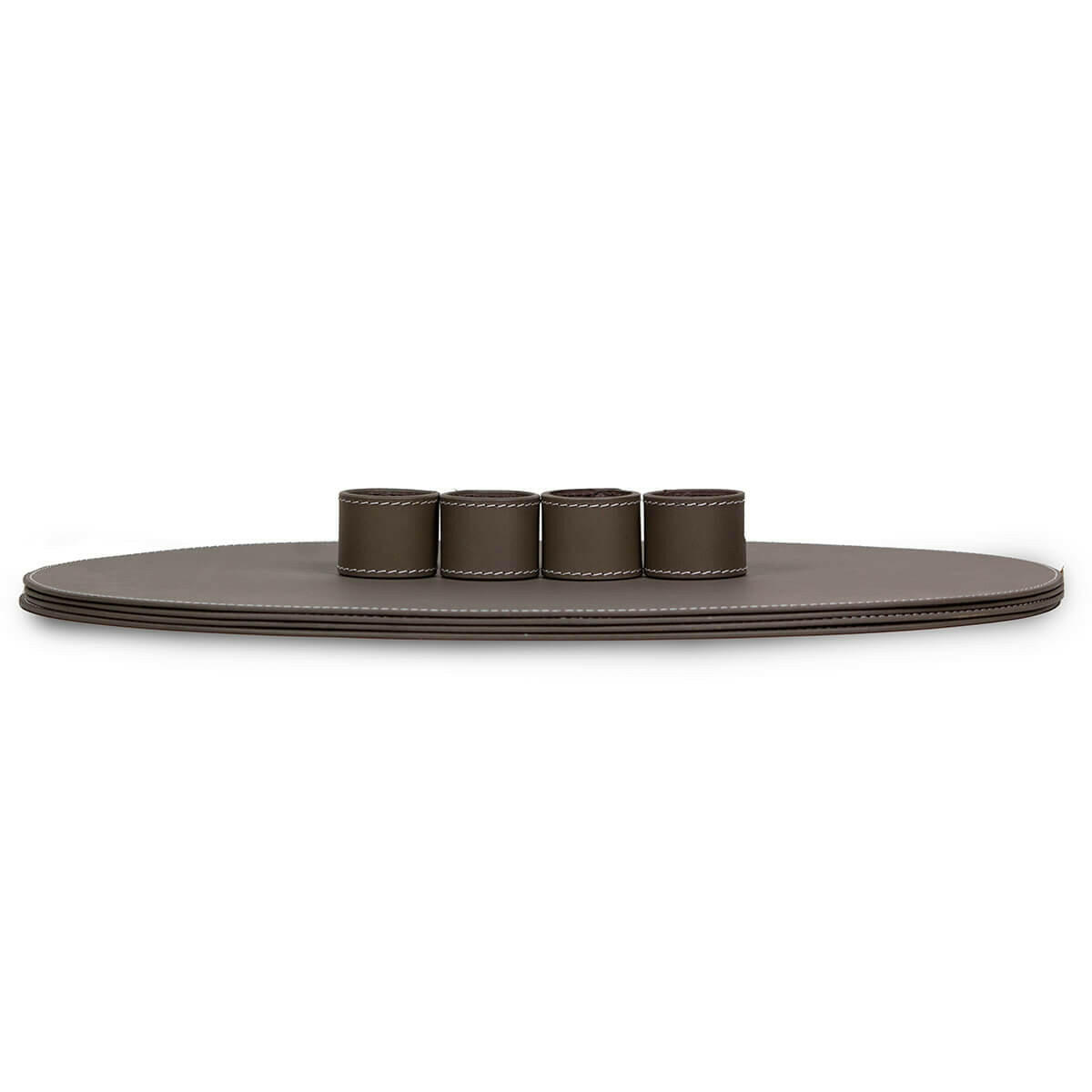 Modella Napkin Holder & Placemats Set Of 4 Taupe