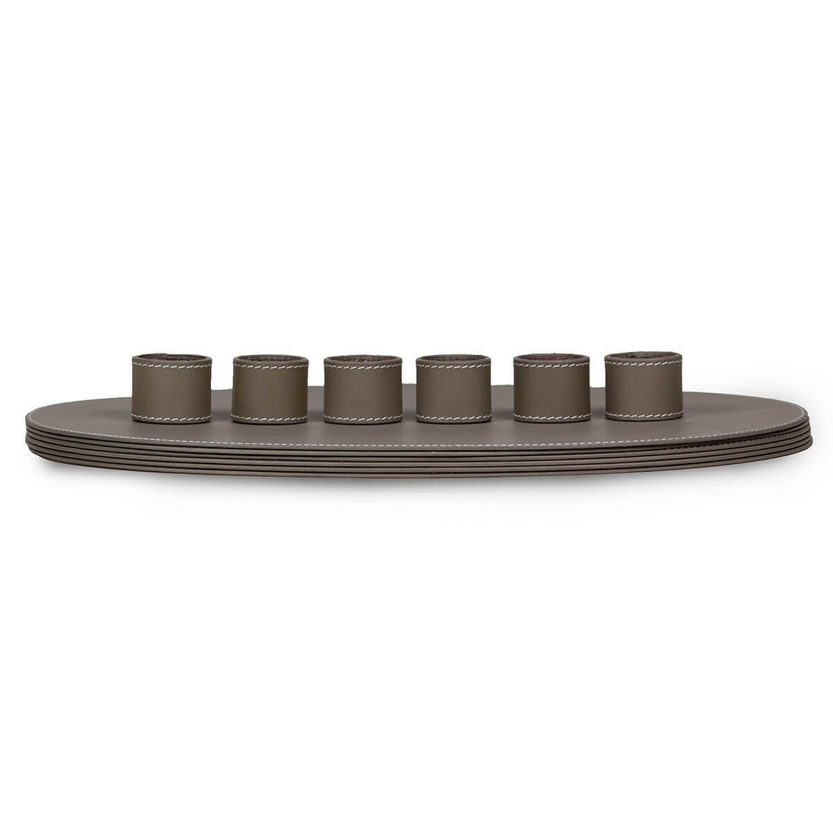 Modella Napkin Holder & Placemats Set Of 6 Taupe