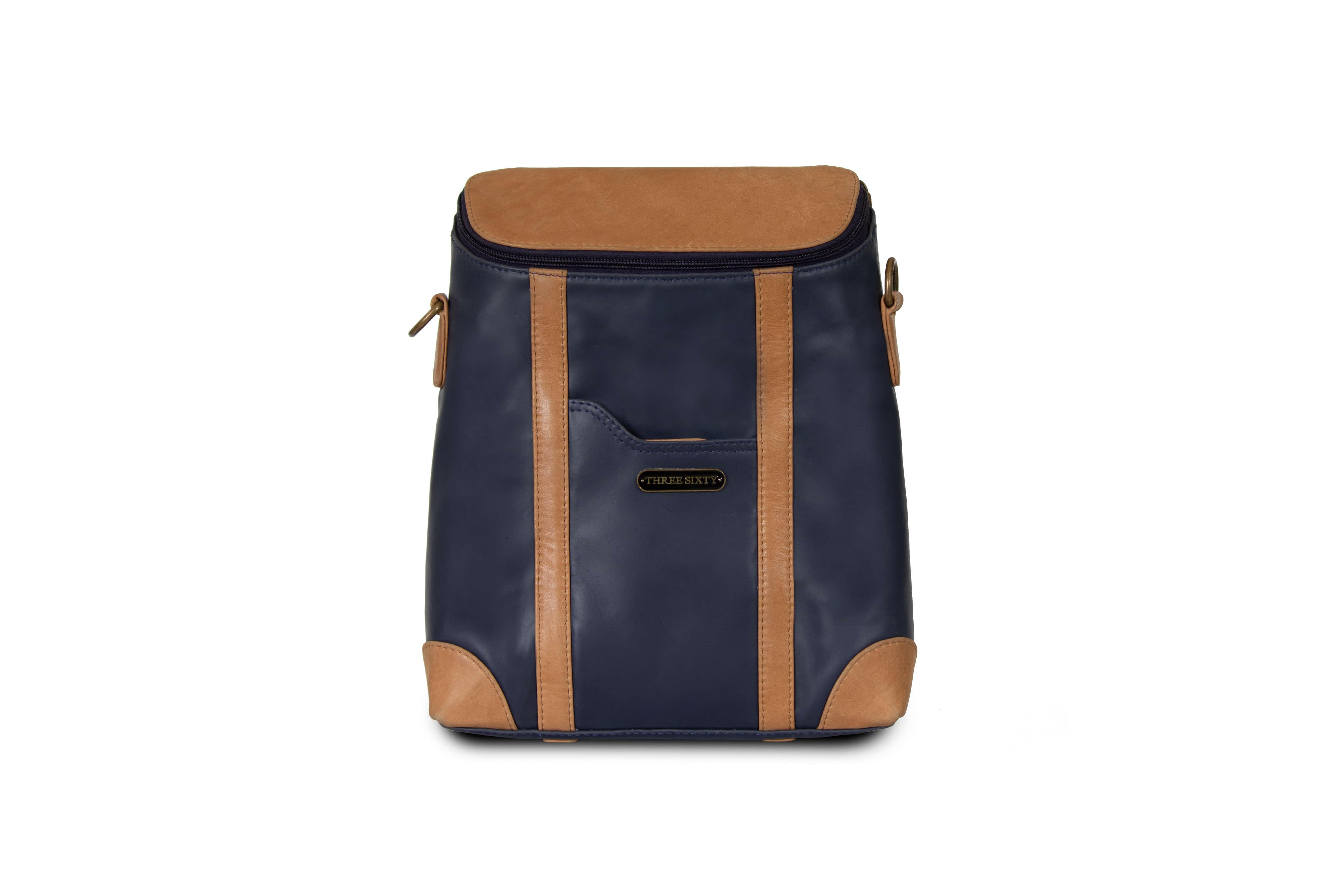 Sling Bag Genuine Leather Blue & Brown