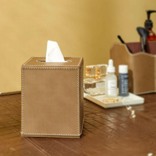 High Tissue Box Holder Taupe