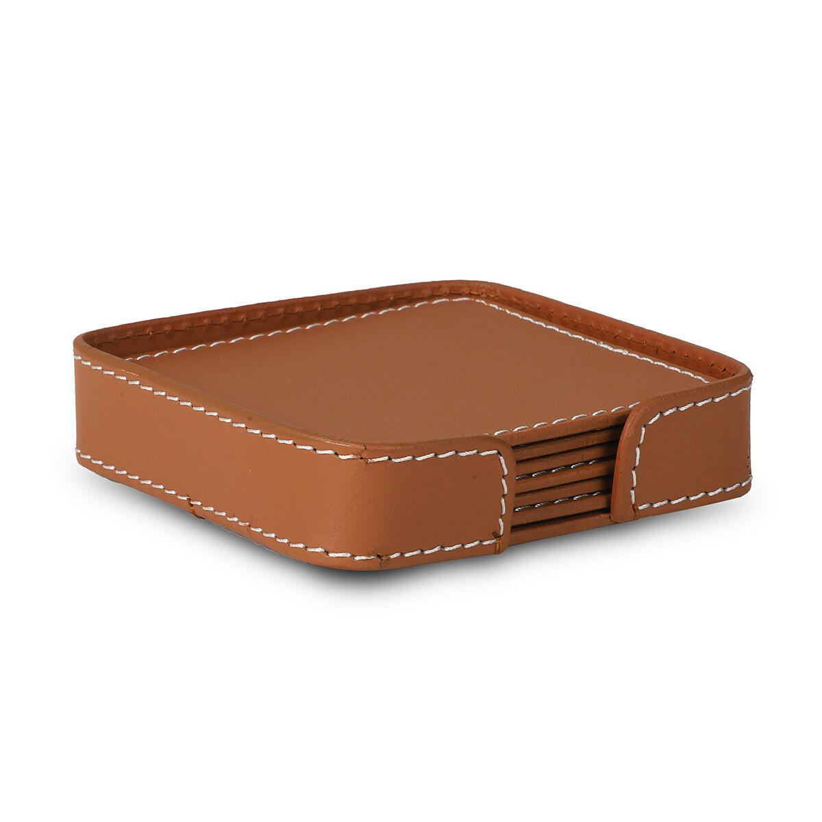 Modella Square Coasters Set Of 6 Cognac