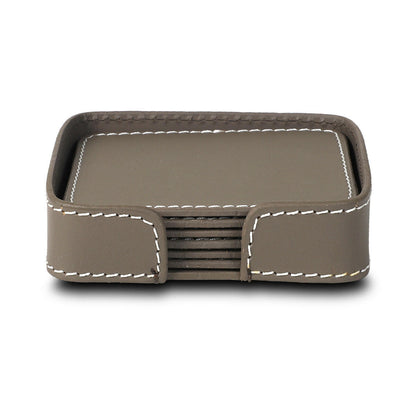 Square Coasters Set Of 6 Taupe