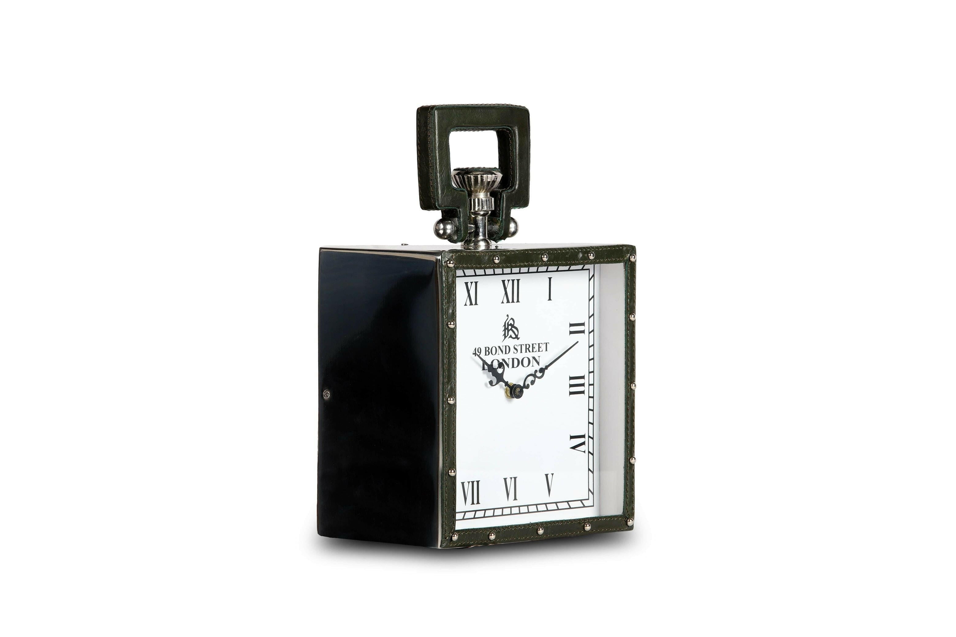 Square Table Clock Black