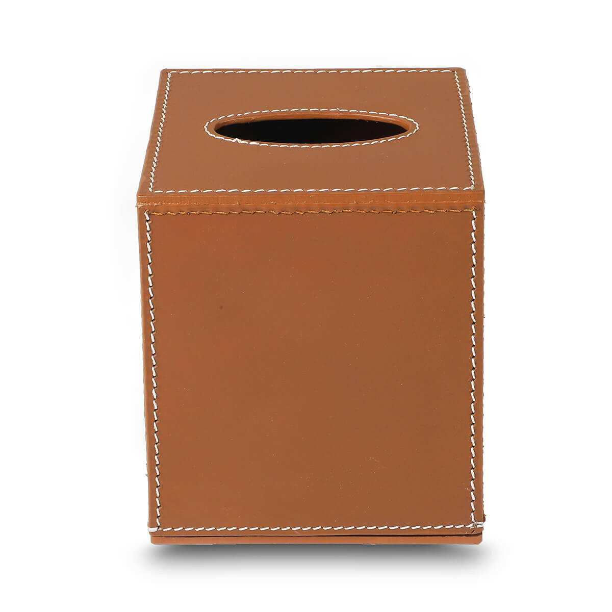 High Tissue Box Holder Cognac