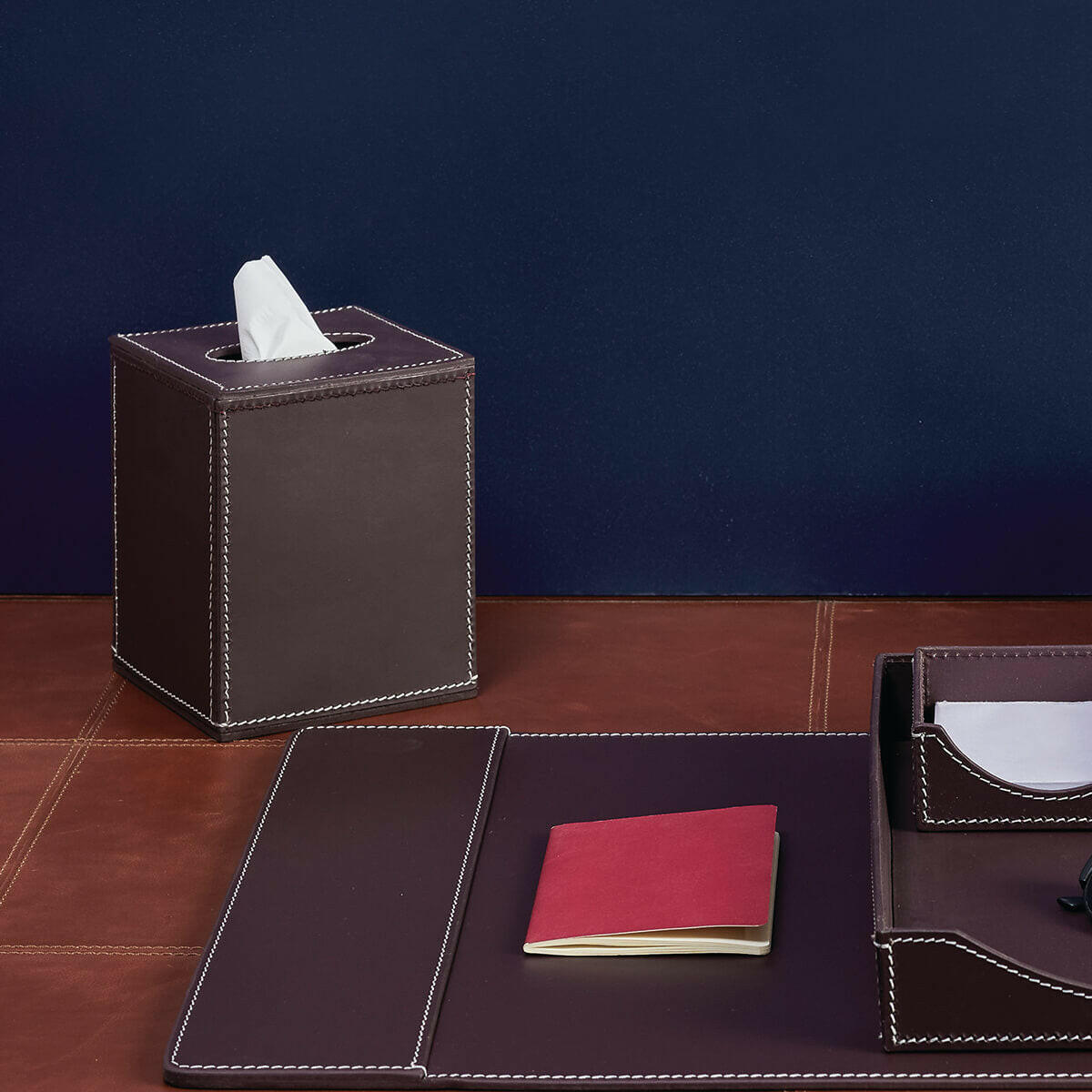 Modella High Tissue Box Holder Bordeaux