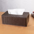Tissue Box In Genuine Croco Leather Brown