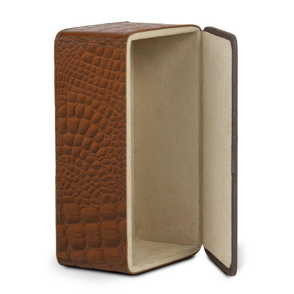Eden Tissue Box In Genuine Croco Leather Tan