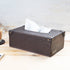 Tissue Box With Rivets Brown