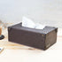 Tissue Box With Rivets Brown