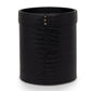 Waste Bin In Genuine Croco Leather Black