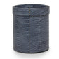 Waste Bin In Genuine Croco Leather Grey