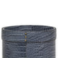 Waste Bin In Genuine Croco Leather Grey
