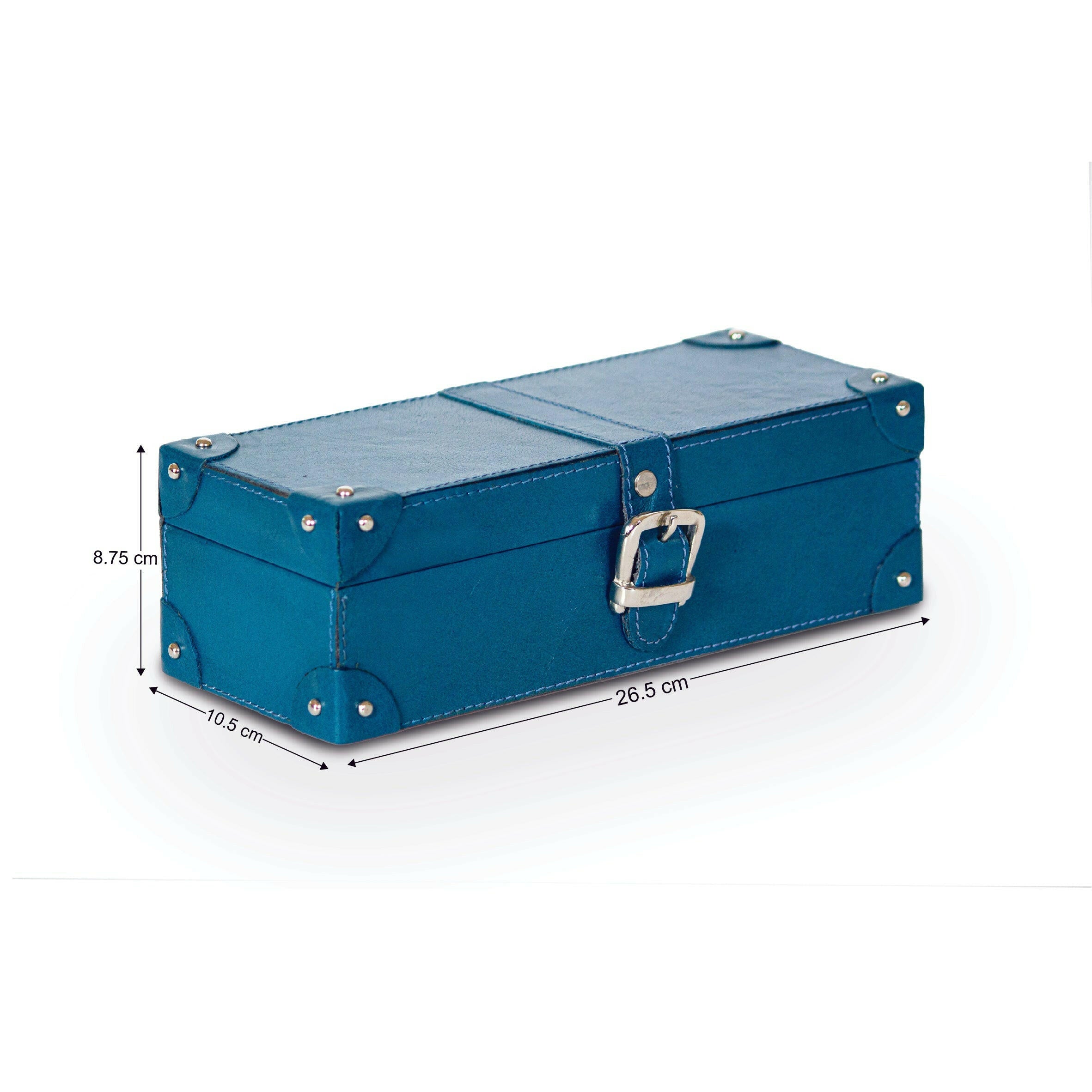 Watch Box of 4 Waxy Leather - Blue