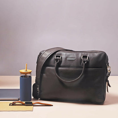 Laptop Bag Monogram Collection Black – Three Sixty Leather